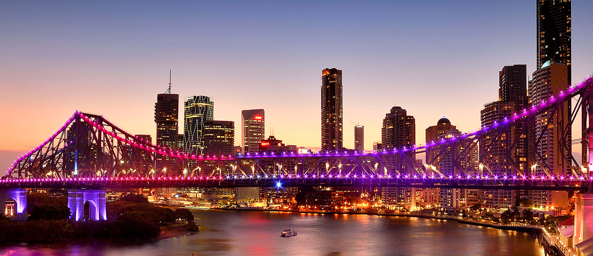 Brisbane cityscape at twilight